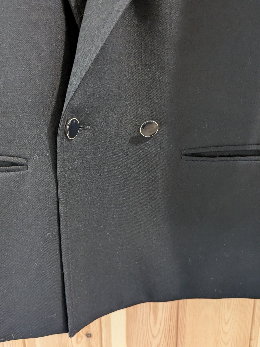Petites by Demaro 100% Wool Black Double Breasted Blazer - Picture 5 of 10